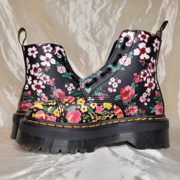 Dr. Martens Sinclair Floral Mashup leather platform boots - Picture 4 of 7